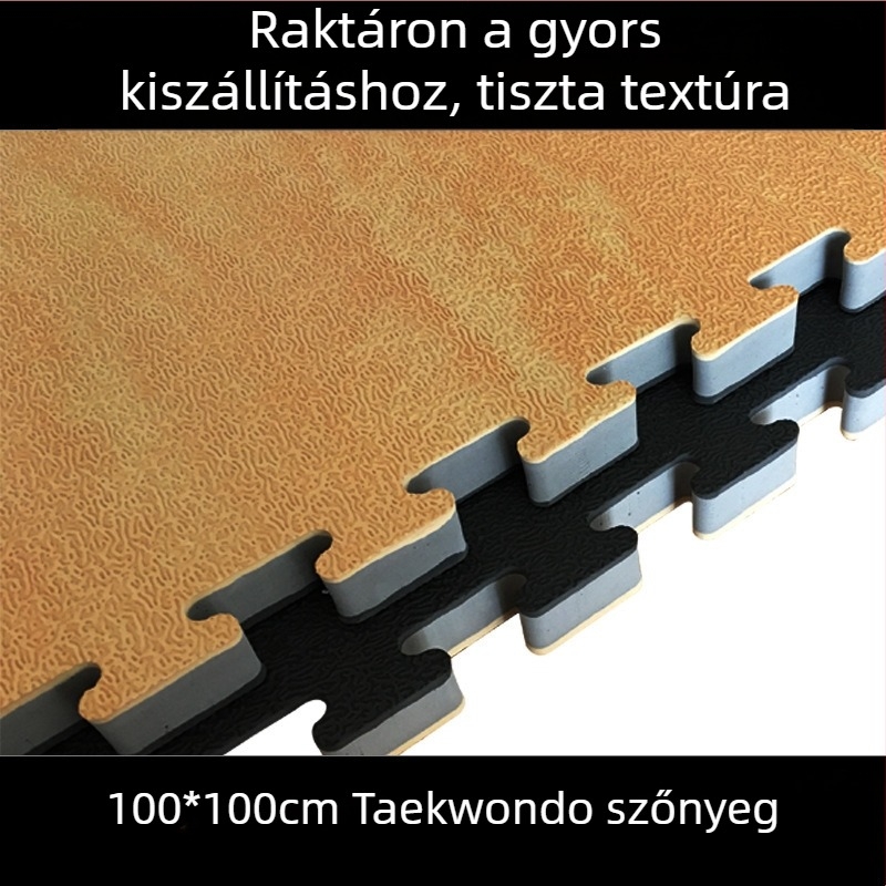 Összekapcsolható EVA hab matrac fa textúrával, Taekwondo matrac, 100×100 cm, 2.5 cm vastag