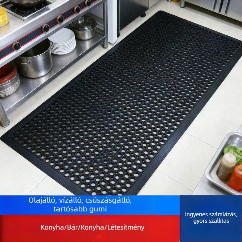 Vastagított konyhai gumialátét, anti-fatigue, csúszásmentes, olajálló, moduláris összekapcsolható padlóhoz szállodákhoz és gyárakhoz