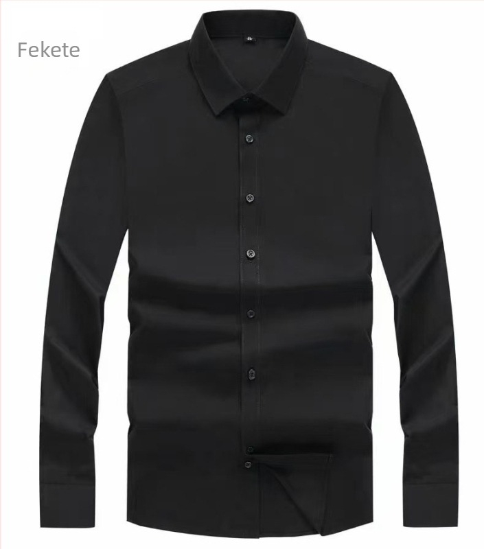 2026-os férfi modal ing tavasz-őszre, hosszú és rövid ujjú, zseb nélkül, elegáns, gyűrődésálló