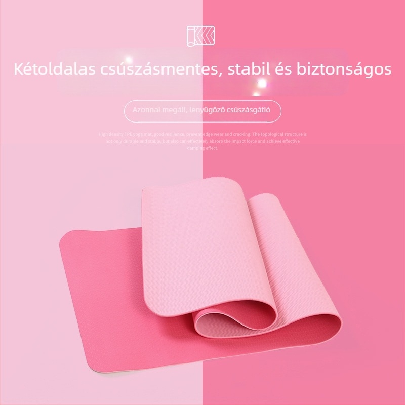Gyerekeknek szóló jógamatrac, csúszásmentes, kétoldalas, TPE, 6 mm, 61 × 122 cm, otthoni használatra