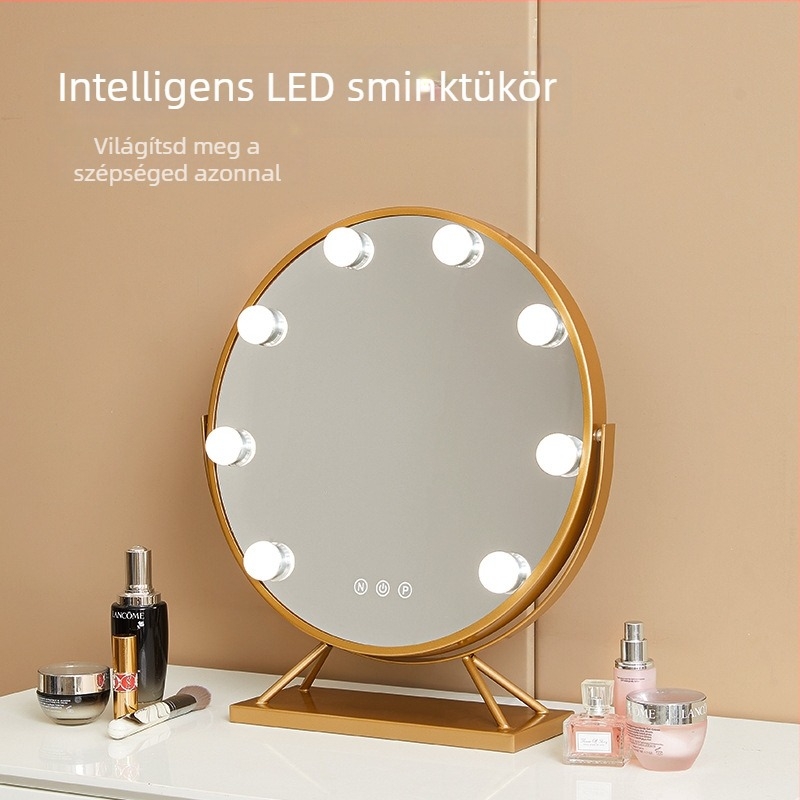 LED sminktükör világítással, asztali használatra