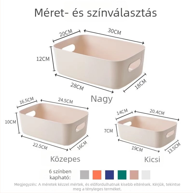 Műanyag asztali tároló doboz kozmetikumokhoz és apró tárgyakhoz, 4 L kapacitás