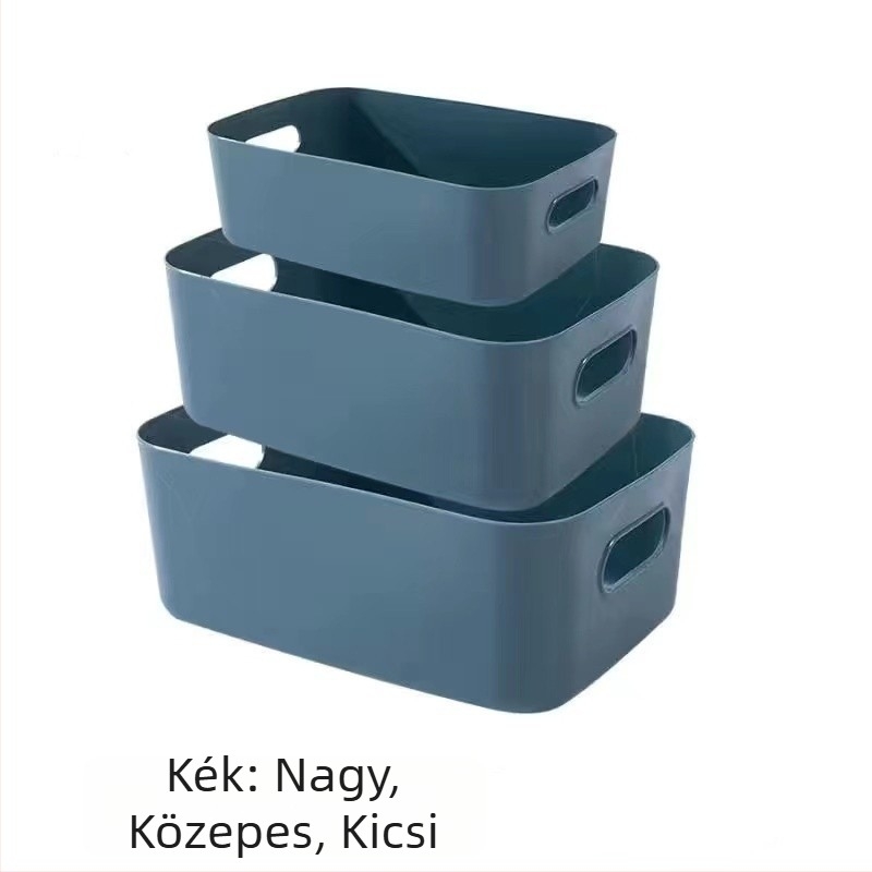 Műanyag asztali tároló doboz kozmetikumokhoz és apró tárgyakhoz, 4 L kapacitás