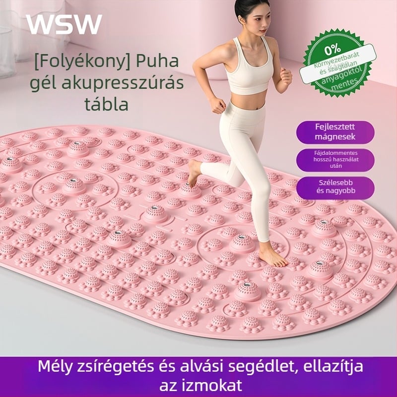 Akupressziós talpmasszázs tábla helyben ultra lassú futáshoz, folyékony puha gumi párna, meridián talp stimuláció