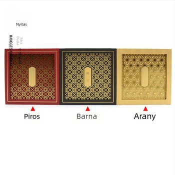 Dupla nyitású örökség-vintage üreges ékszerdoboz arany színben, karpántokhoz