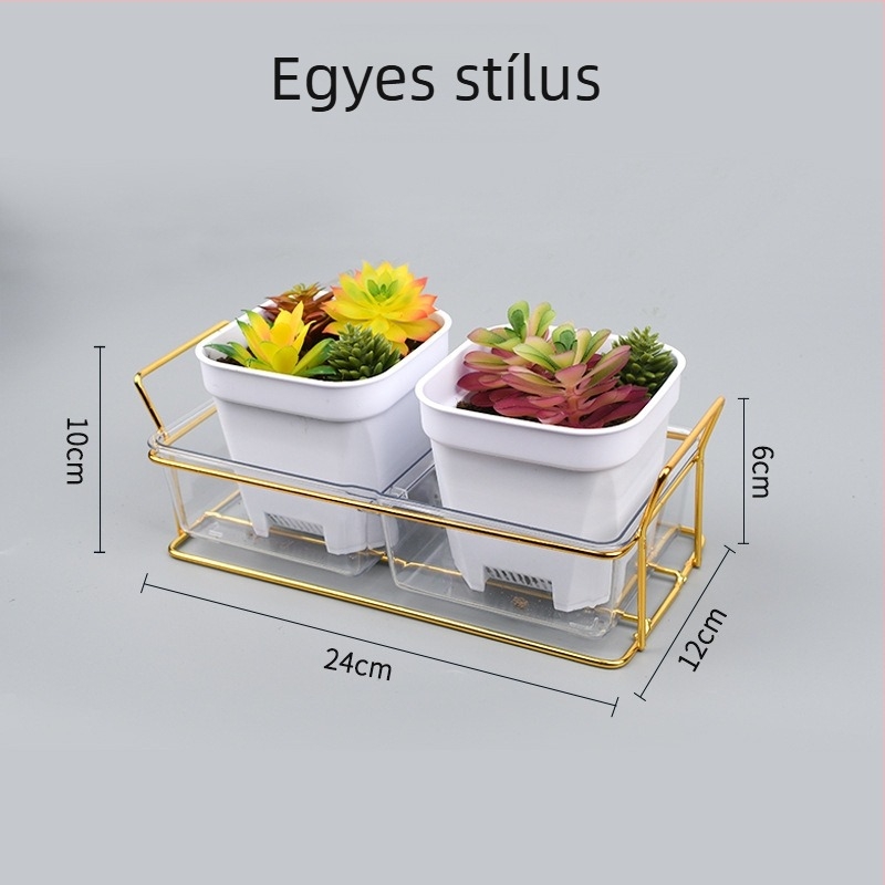 Műanyag rekeszes tároló doboz asztali résszel, könnyed luxus stílusban, szukkulensek számára