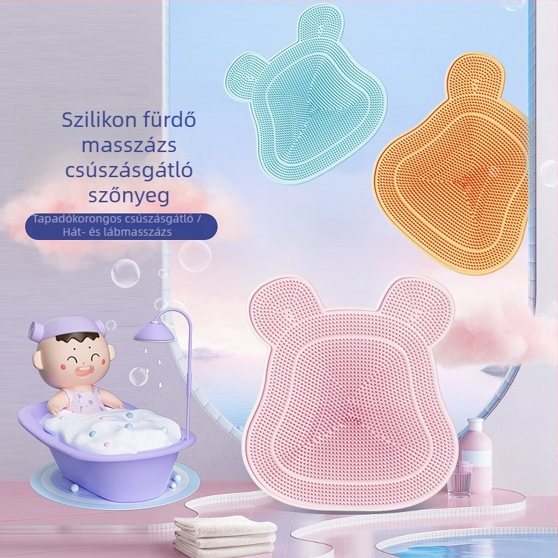Szilikon talpmasszázs matrac a fürdőhöz, talp- és hátmasszírozó – fürdőszobai eszköz