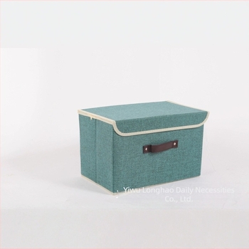 Fedéllel ellátott lenvászon tároló doboz, egyszerű, modern dizájn otthonra és diákszobába; kapacitás 5-10 L; méretek 38x24x24 cm és 26x20x16 cm