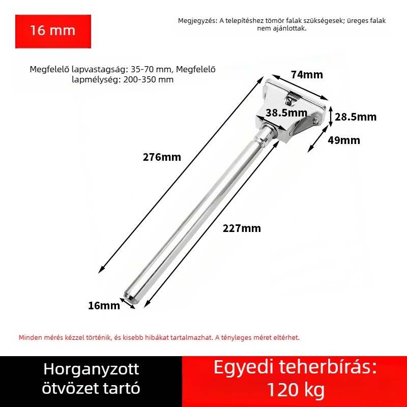 Nagy teherbírású cinkötvözet rejtett lemez tartó, T-alakú mozgatható polctartó, láthatatlan hengertartó