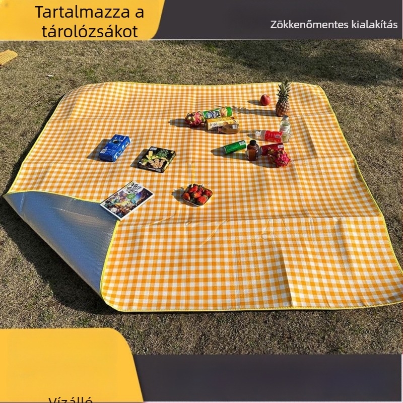 Erősített alumínium-fóliás kemping matrac, kültéri használat, csúszásmentes, nedvességálló, 150 × 200 cm