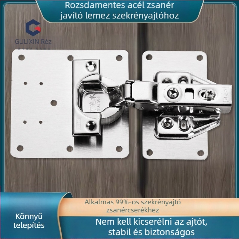 Szekrényajtó zsanér javításához szerelőlemez