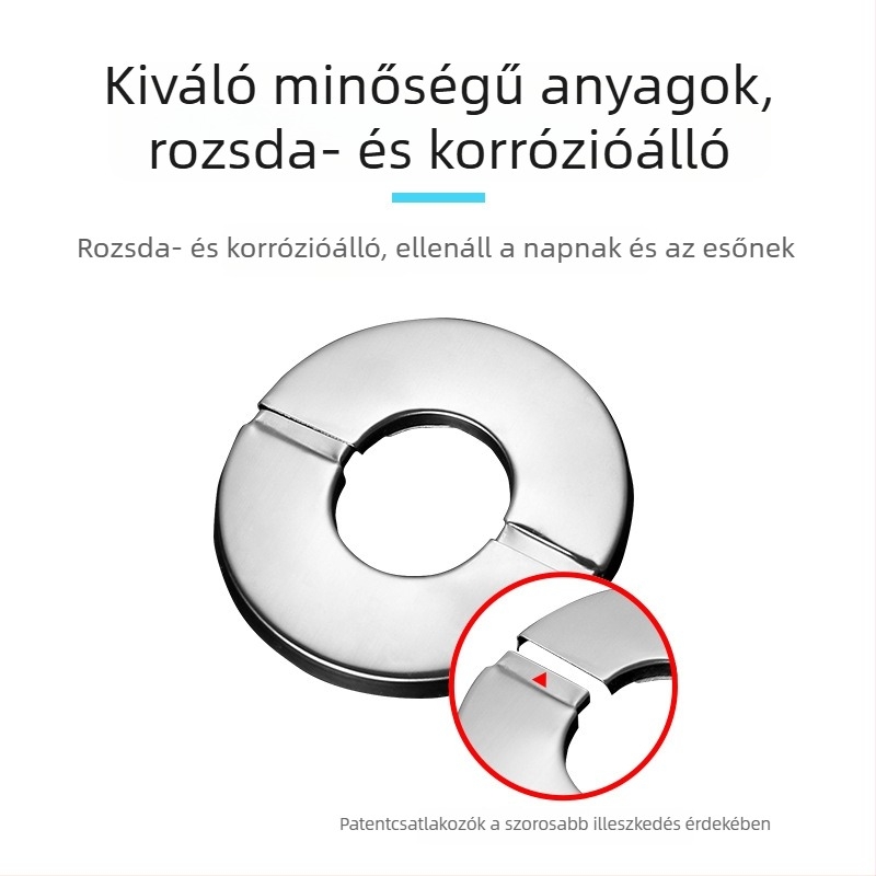 Rozsdamentes acélból készült háromszög alakú dekoratív fedél zuhanyhoz és fűtőcsövek falnyílásaihoz
