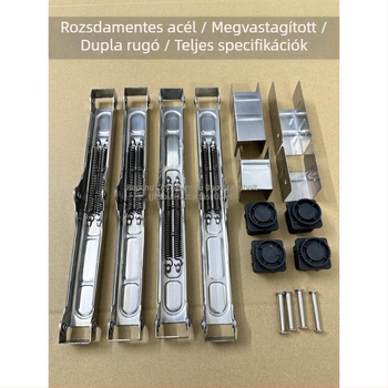 Teljes készlet rozsdamentes acélból készült összecsukható asztalhoz tartozó kiegészítők, megerősített dupla rugós zsanérok, teherbíró támasztó keret, 30 négyzetcsöves asztal