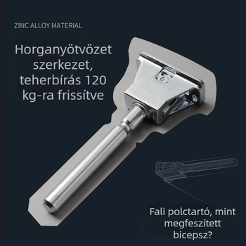 Súlyos rejtett polctartó cinkötvözetből, állítható lemez, fa polchoz, 12 cm vagy 16 cm, Guheng