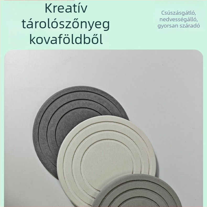 Kör alakú kaspó alátét, szigetelő és nedvszívó, csúszásmentes, egyszínű