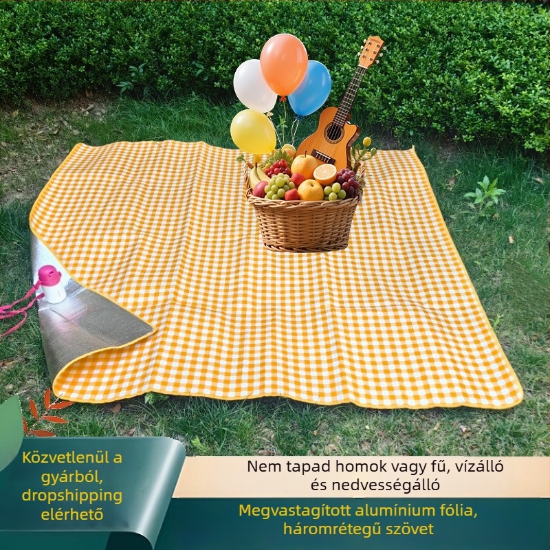 Piknik matrac kültéri használatra, nedvességálló, alumíniumfóliával, vastag alátét sátorhoz és kempingezéshez