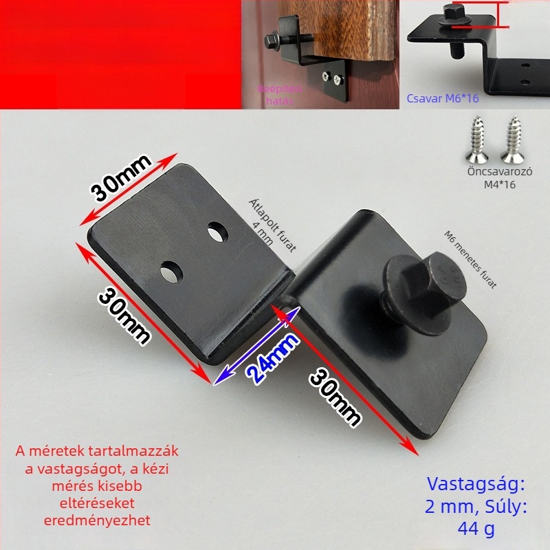 Fekete állítható Z-alakú sarok konzol függönyfalhoz, vas sarok, hardver csatlakozó, 30 szélesség
