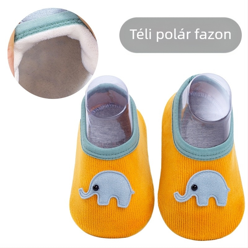 Aranyos mesefigurás baba padlószárú zokni, csúszásmentes pöttyökkel, puhák, nedvszívók és lélegzők, beltéri használatra