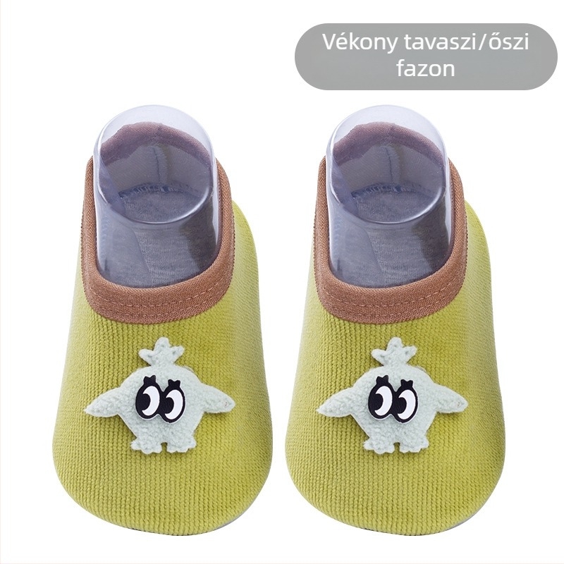 Aranyos mesefigurás baba padlószárú zokni, csúszásmentes pöttyökkel, puhák, nedvszívók és lélegzők, beltéri használatra