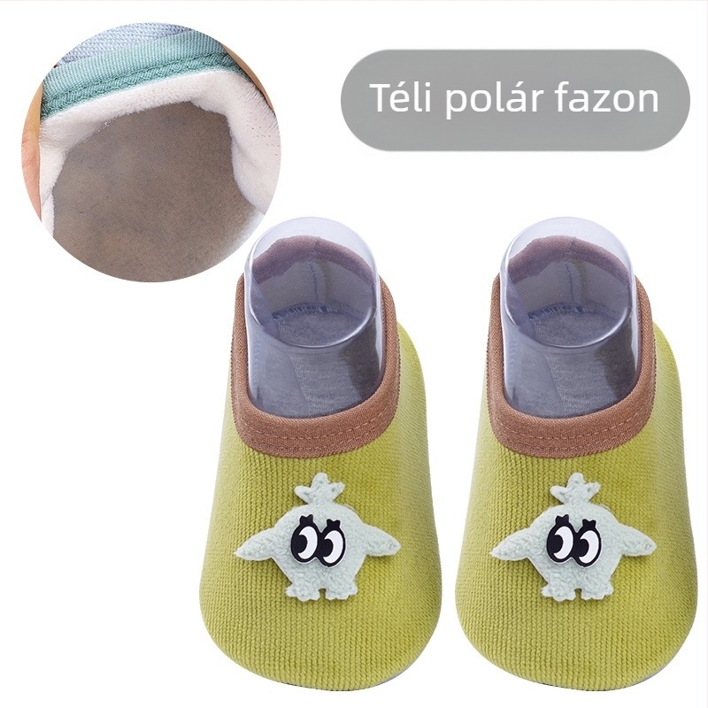 Aranyos mesefigurás baba padlószárú zokni, csúszásmentes pöttyökkel, puhák, nedvszívók és lélegzők, beltéri használatra