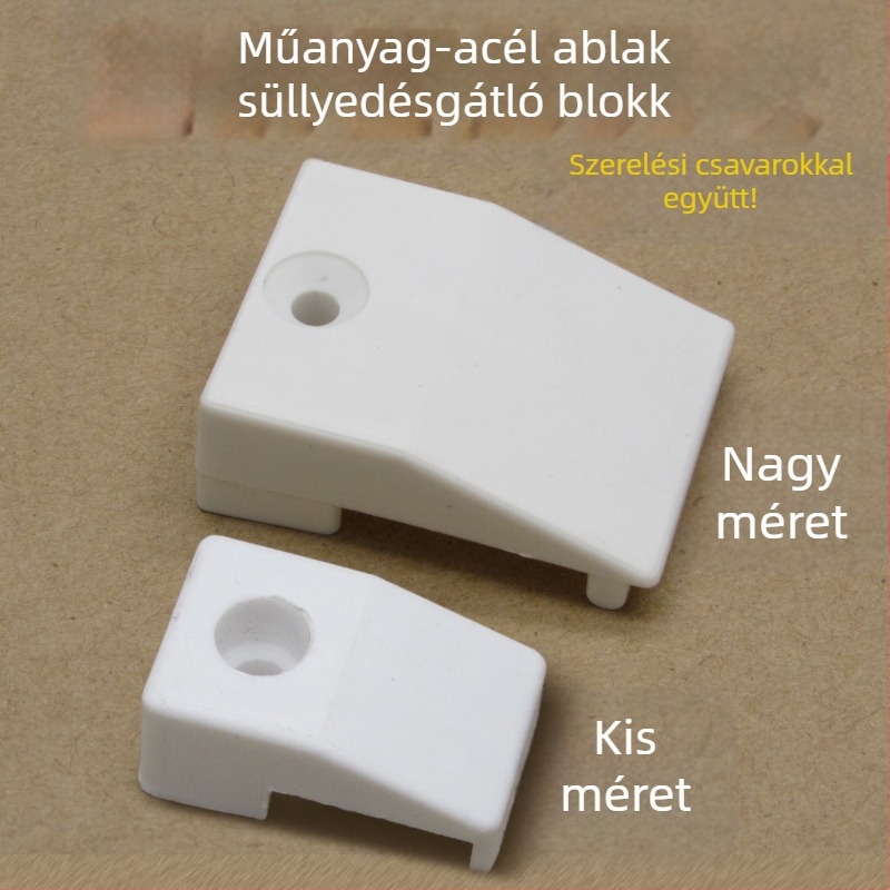 Műanyag‑acél ablakok anti‑süllyedés blokk, nyitható ablak emelő blokk, emelő blokk, távtartó párna, műanyag‑acél ablak tartozékok