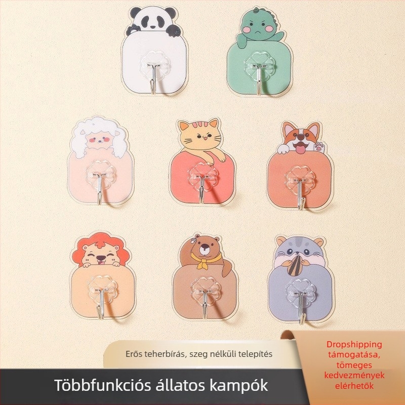 Lyukasztás nélküli falra szerelhető kampók ragasztóalappal, fürdőszoba, konyha és hálószoba számára, ruhakapók, szarvasagancs formájú
