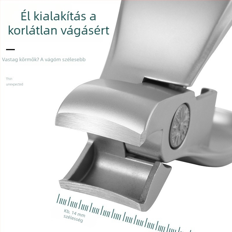 Mini rozsdamentes acél körömvágó készlet oldalsó zárral, vastag, kemény körmök számára