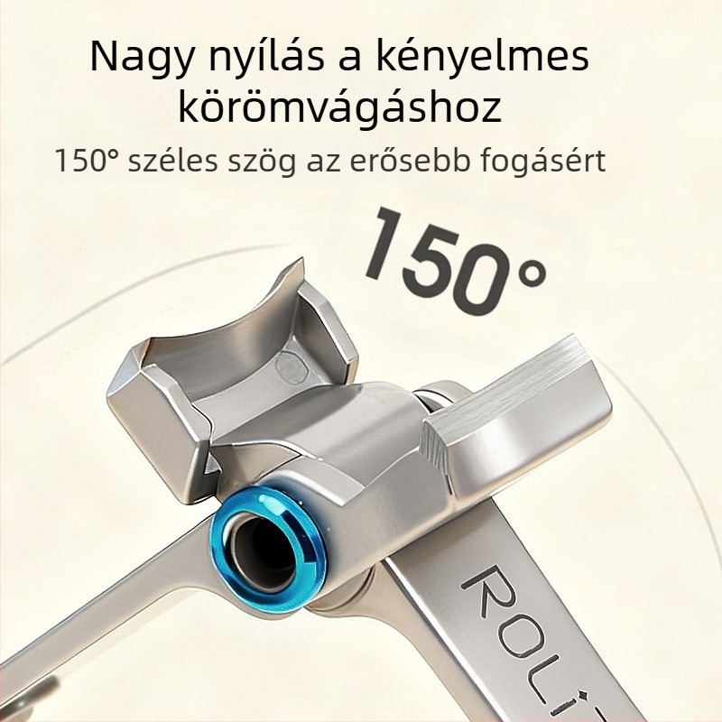Rozsdamentes acél körömvágó nagyméretű nyílással, hordozható, otthoni használatra