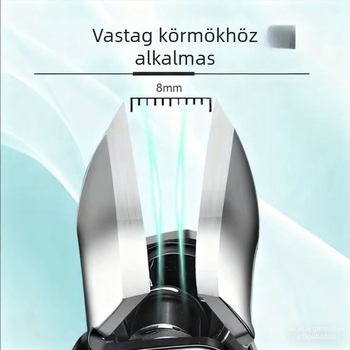 Mosolyarcú ferde körömvágó, antisplash védelem, hegyes állkapocs a köröm hornyokhoz, vastag, kemény manikűr eszköz
