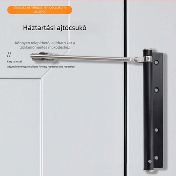 Rozsdamentes acél ajtócsukó hidraulikus puffertartállyal — automata, könnyű, modern minimál dizájn otthoni és szállodai ajtókhoz.