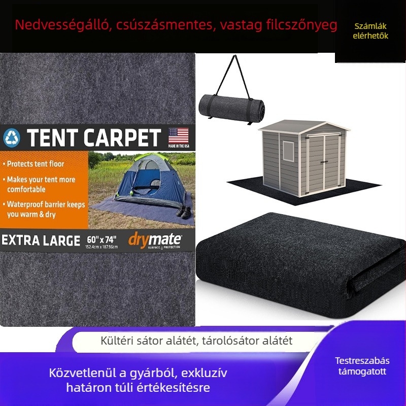 Filc kültéri tároló szőnyeg – nedvességálló, vízálló, porálló, ideális sátorhoz és udvarhoz, 100 cm