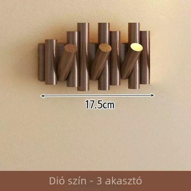 Nordic stílusú falra szerelt fa ruhafogas zongora billentyűket idéző dizájnnal és rejtett kampókkal kulcsok és táskák számára.