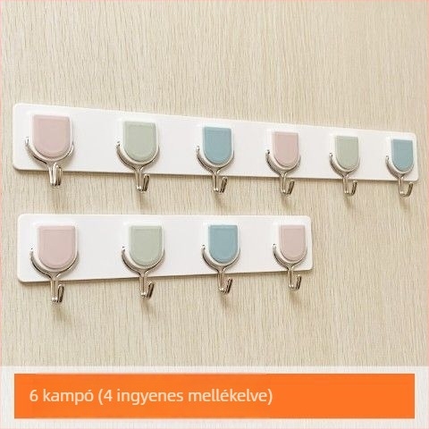 Konyhai ragasztóhorogok sorozata, aranyos hosszú csíkokkal, fúrás nélkül, erős falra szerelhető ruhakasztók, divatos