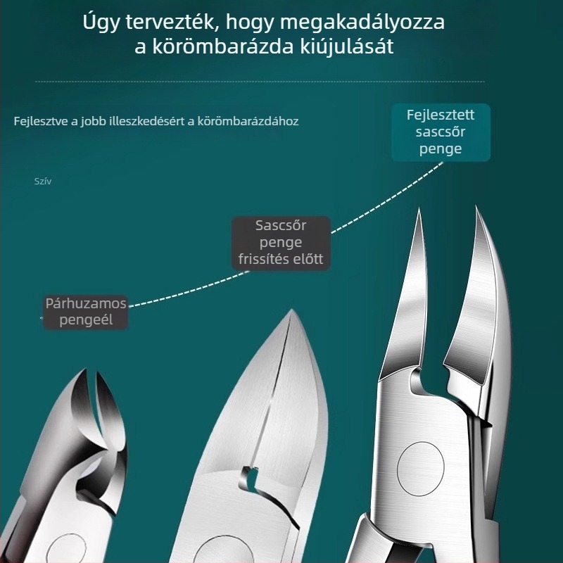 Ferde csőrű körömvágó olló, pedikűr eszköz onychomikóziához