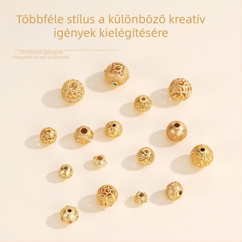 Silver Love S925 ezüst — kerek kis spacer gyöngyök DIY karkötőhöz, kristályos kiegészítők