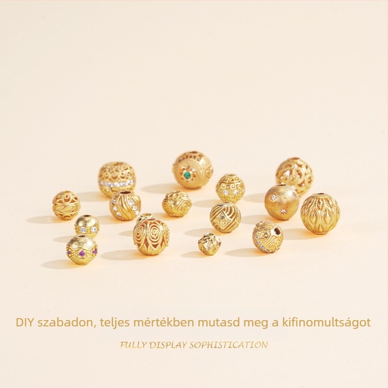 Silver Love S925 ezüst — kerek kis spacer gyöngyök DIY karkötőhöz, kristályos kiegészítők