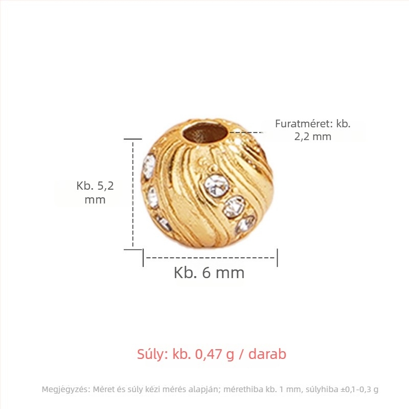 Silver Love S925 ezüst — kerek kis spacer gyöngyök DIY karkötőhöz, kristályos kiegészítők