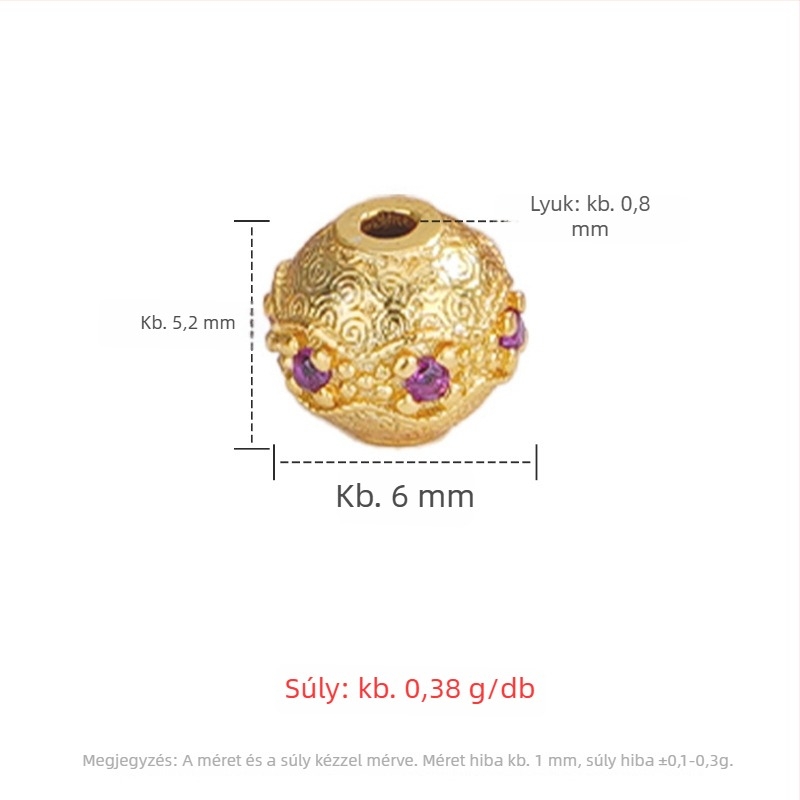 Silver Love S925 ezüst — kerek kis spacer gyöngyök DIY karkötőhöz, kristályos kiegészítők