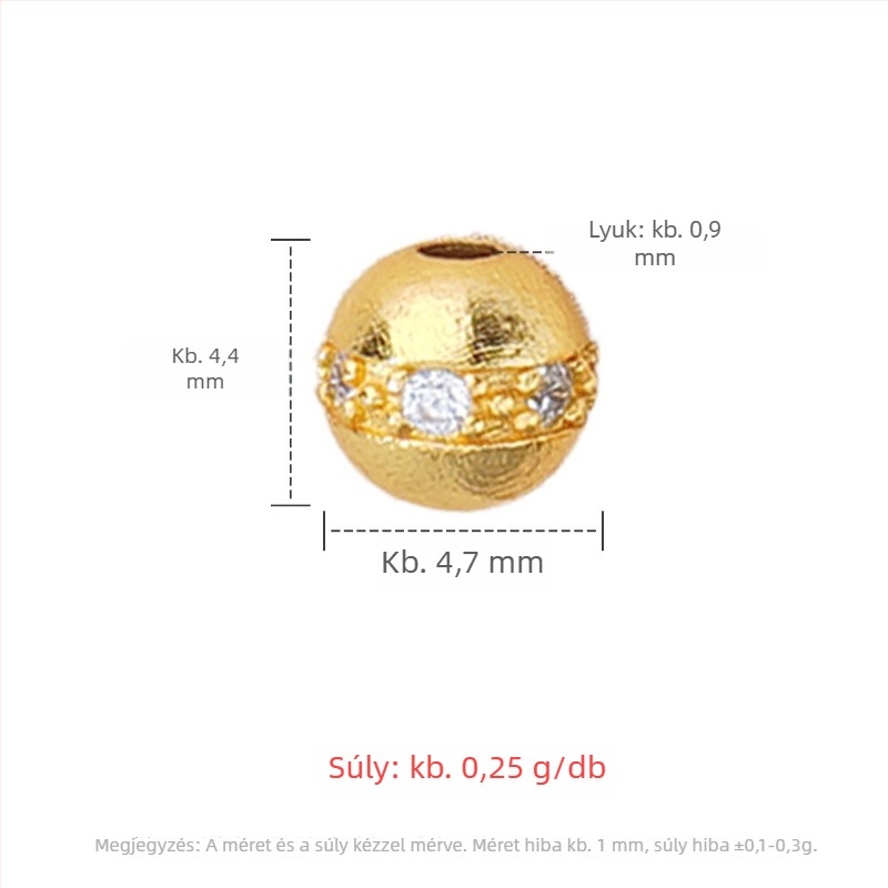 Silver Love S925 ezüst — kerek kis spacer gyöngyök DIY karkötőhöz, kristályos kiegészítők