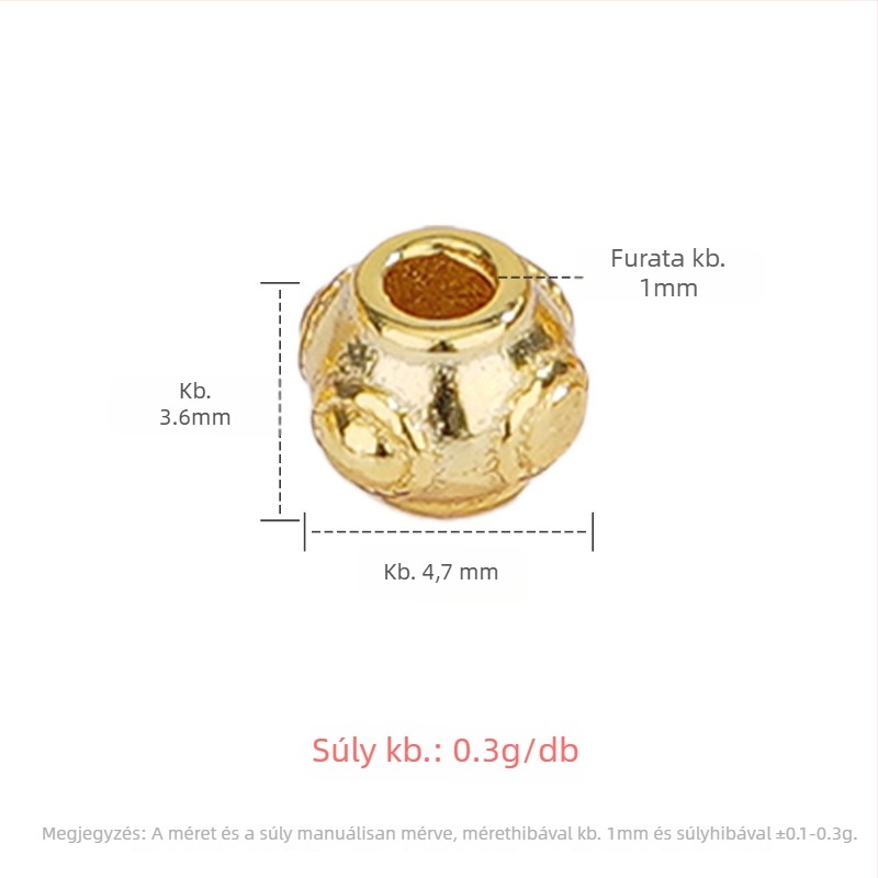 Silver Love S925 ezüst — kerek kis spacer gyöngyök DIY karkötőhöz, kristályos kiegészítők
