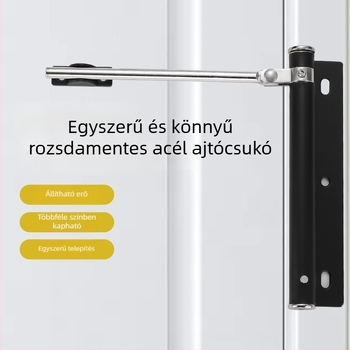 Rozsdamentes acél ajtócsukó otthoni használatra, egyszerű és csendes záróeszköz, toló-húzó ütközésgátló mechanizmus