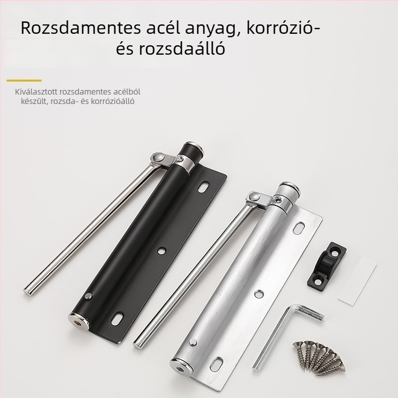Rozsdamentes acél ajtócsukó otthoni használatra, egyszerű és csendes záróeszköz, toló-húzó ütközésgátló mechanizmus
