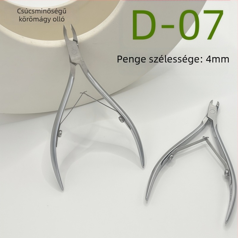 D-07 Rozsdamentes acél köröm- és kutikula olló, orosz stílusú manikűr készlet