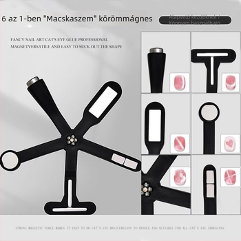Ötágú csillag formájú 6 az 1-ben multifunkciós műköröm mágnes, frissített, strapabíró, leesésálló