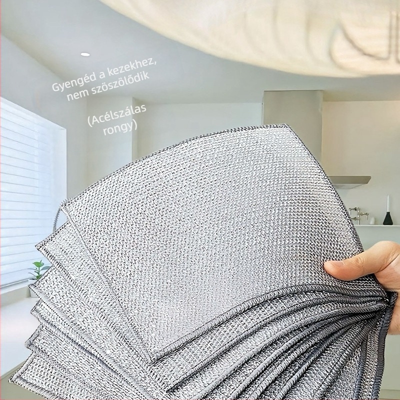 Kétszínű mikroszálas edénytörlő acélhuzallal, 40 cm, extra vastag, olajálló, kétszintes konyhai rongy