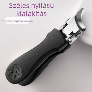 Rozsdamentes acélból készült körömvágó, ferde végű, nagy nyílású, cseppmentes dizájn