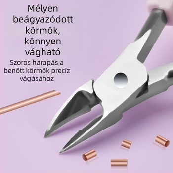 Többfunkciós sascsőrű fogó a körömápoláshoz, ferde száju körömvágó otthoni manikűrhöz és pedikűrhöz