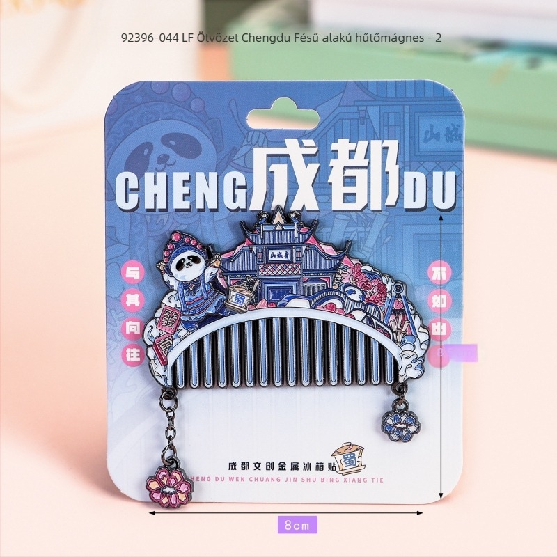 Háromrétegű fa hűtőmágnes epoxigyanta bevonattal — Chengdu kulturális látnivalók