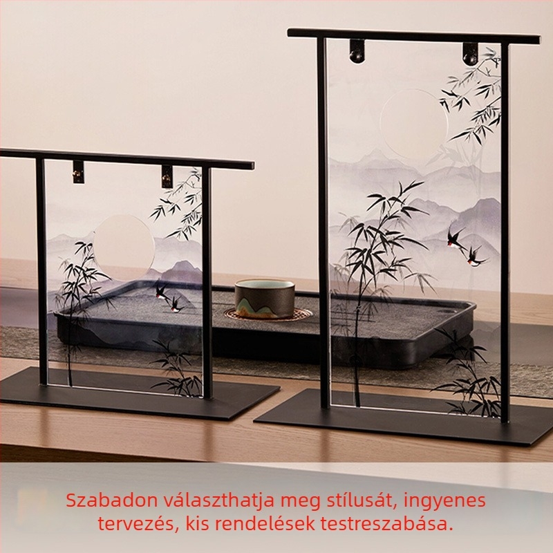 Egyedi kiállítási állvány új kínai stílusban, kis képernyővel, antik stílusú dekoratív darab dolgozószobába, teaházba, teafőasztalhoz és előcsarnoki dekorációhoz