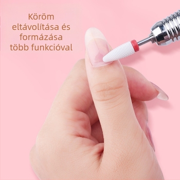 P10 feltöltethető körömdíszítő polírozó készülék cserélhető fejjel, hordozható körömformázó eszköz